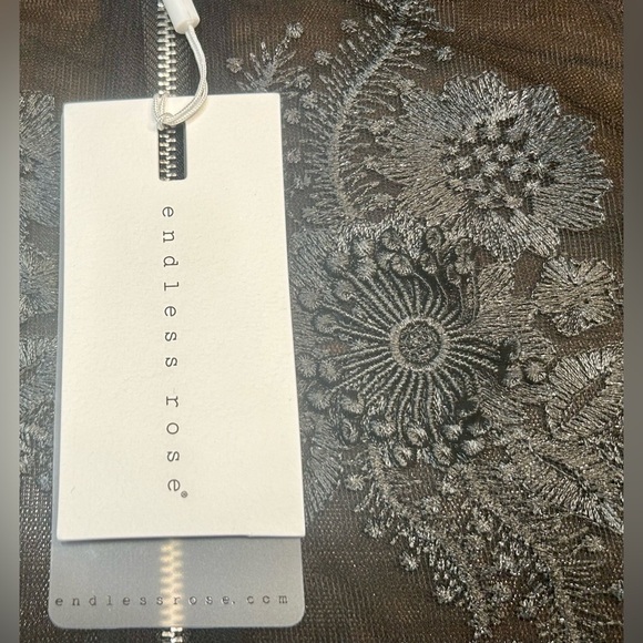 NWT Revolve Endless Rose Lace Mesh Black Bomber Jacket, Zipper, Sizes XS & S - Picture 13 of 16